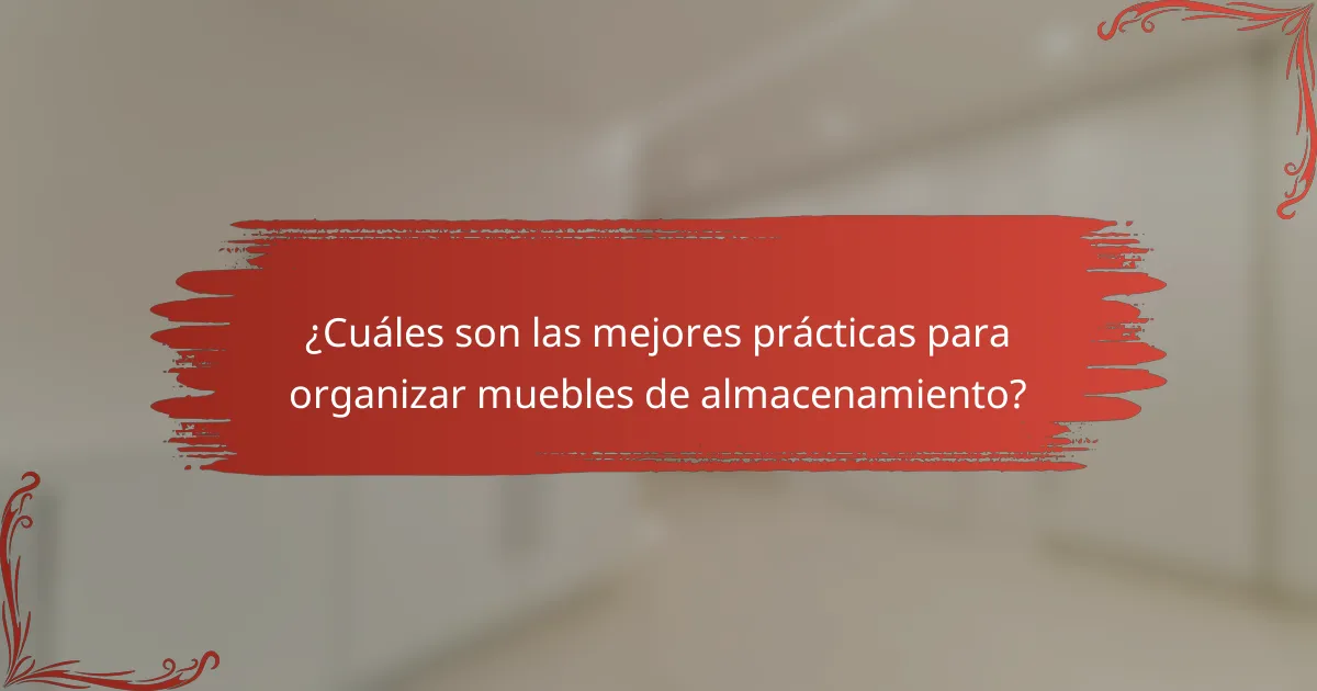 ¿Cuáles son las mejores prácticas para organizar muebles de almacenamiento?