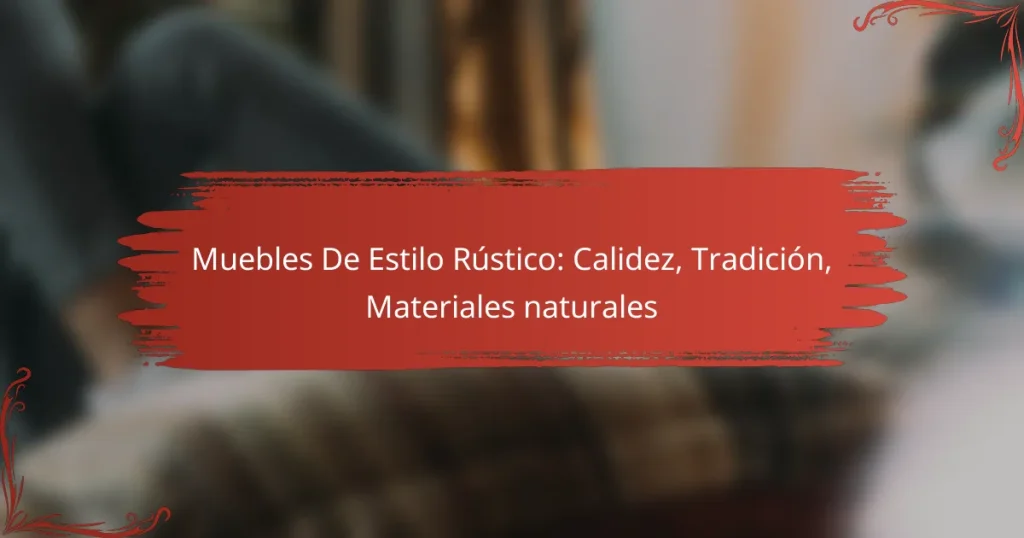 Muebles De Estilo Rústico: Calidez, Tradición, Materiales naturales
