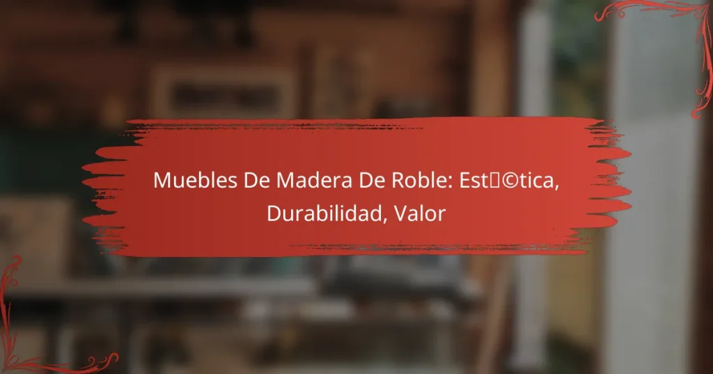 Muebles De Madera De Roble: Estética, Durabilidad, Valor