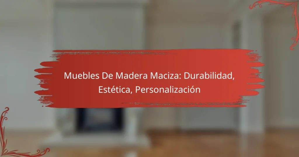 Muebles De Madera Maciza: Durabilidad, Estética, Personalización